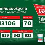 สลากกินแบ่ง รัฐบาล 1 พฤศจิกายน 2565 สด